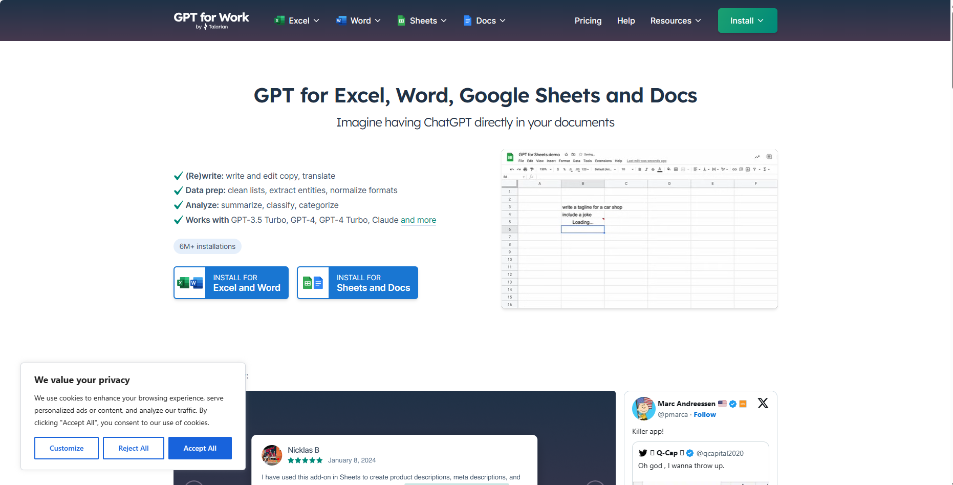 GPT for Sheets and Docs