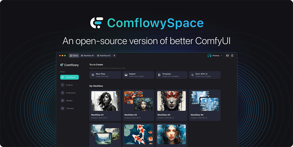 ComflowySpace：Comflowy社区开箱即用的 Comfy UI整合包