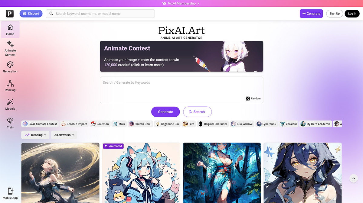 PixAI.Art（需科学上网）